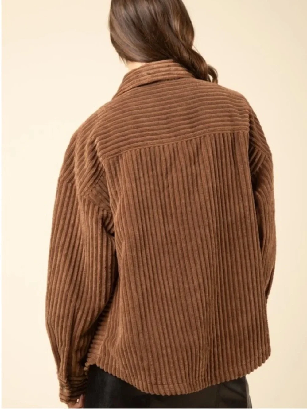 New In Corduroy Velour Oversized Shacket